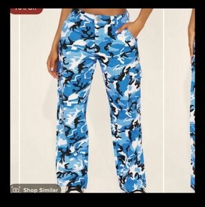 Fashion Nova blue camo pants